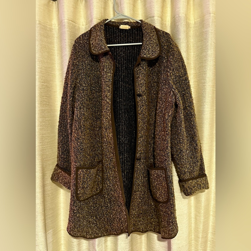 Tea and Scones long cardigan. Size XL.